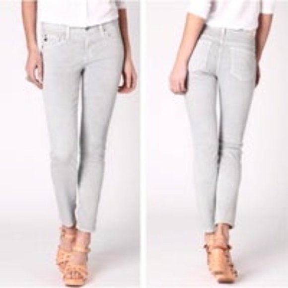 AG ADRIANO GOLDSCHMIED The Stevie Ankle Slim Leg Dot Grey Jeans 30 REGULAR - Picture 2 of 6